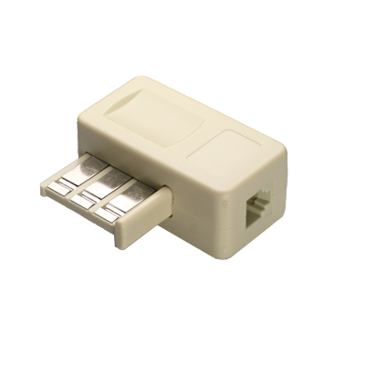 Mod. 1229. Adaptador modular francés macho a modular RJ12 (6P6C)
