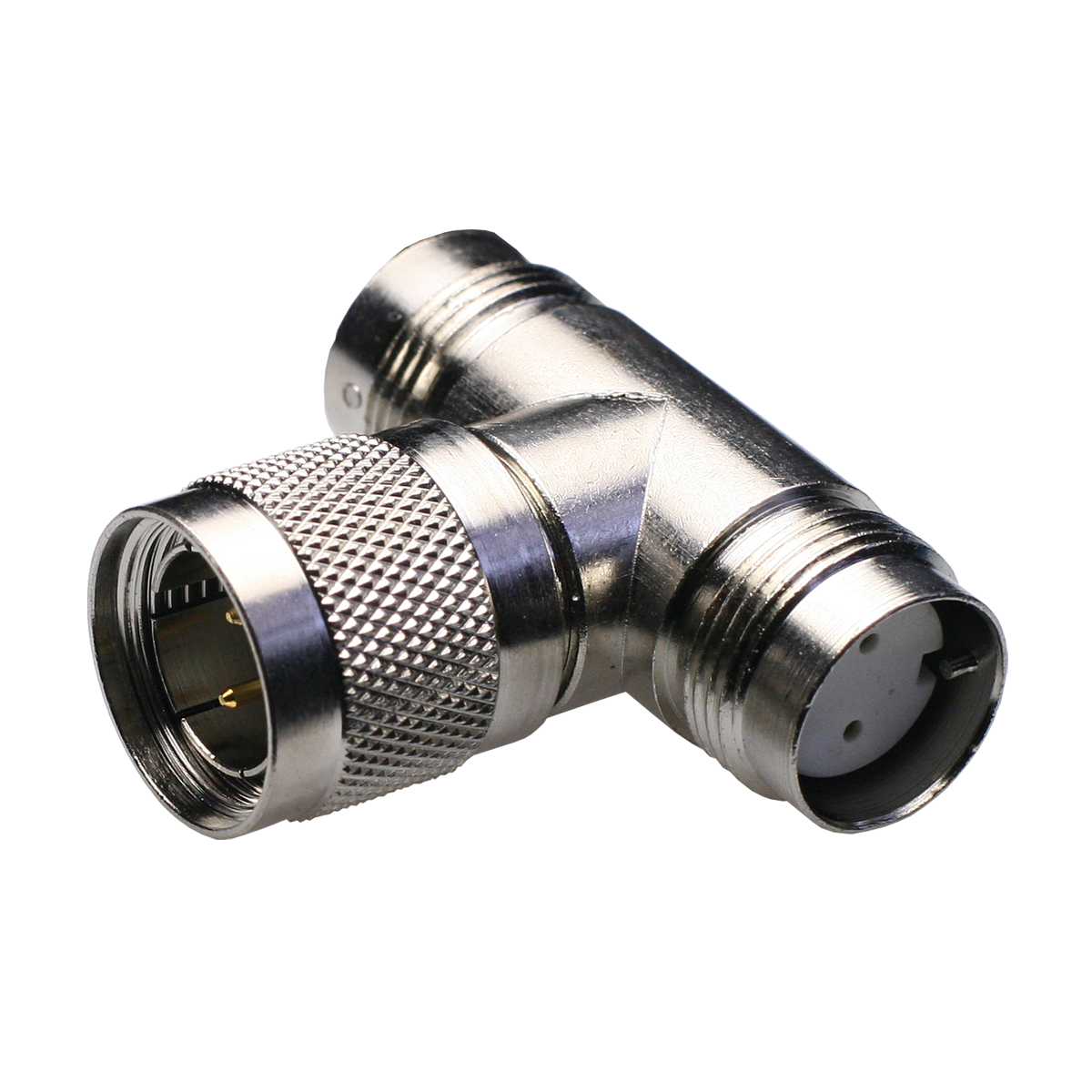 Mod. 1478. Distribuidor twinaxial macho a 2 twinaxial hembra