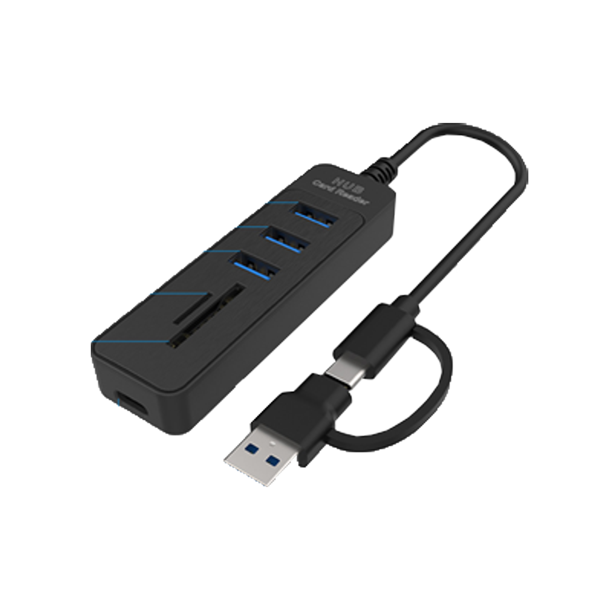 Mod. 1993/4. Hub USB/USBC macho a hembras USB/USBC+lector tarjetas SD/TF Mod. 1993/4. Hub USB/USBC macho a hembras USB/USBC+lector tarjetas SD/TF