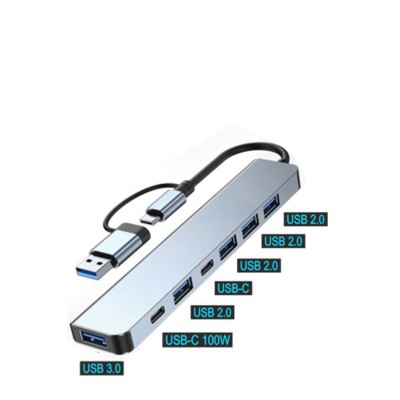 Mod. 1993/3. Hub USB/USBC macho a hembras USB/USBC
