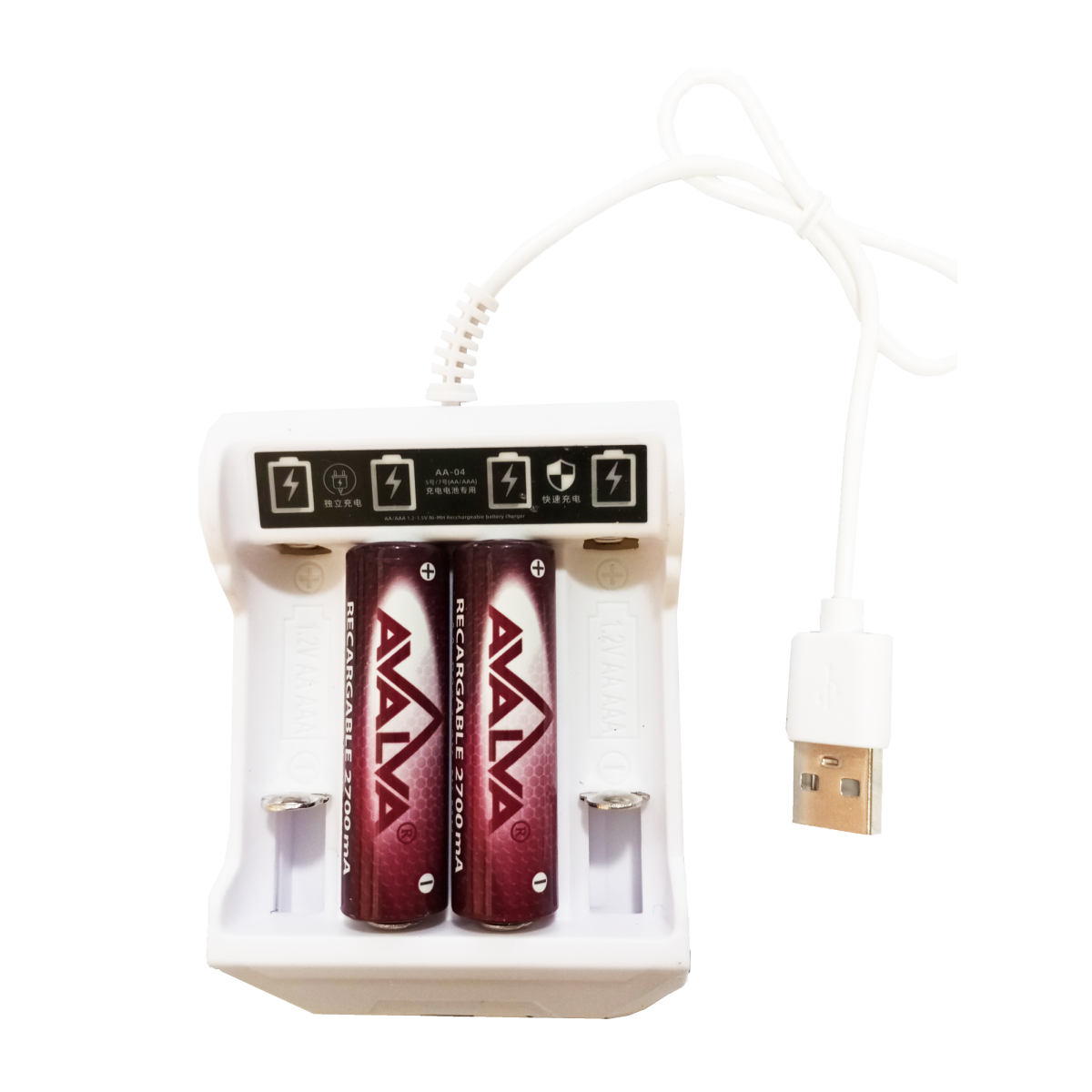 Mod. 3540-A/2. Cargador de baterías AA - AAA por USB con 2 pilas