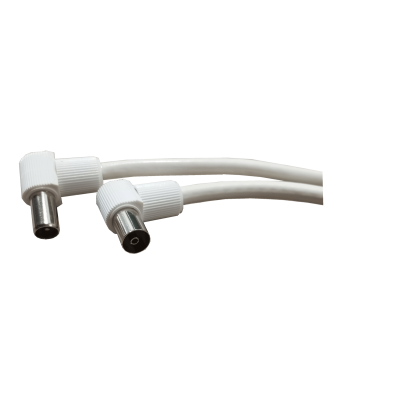 Mod. 1223-IE-1,5. Conexión antena TV macho acodado a TV hembra acodada 1,5m