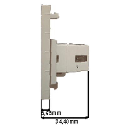 Mod. 1258-D. Módulo 25x50mm con hembra USB A para caja modular/USB/HDMI