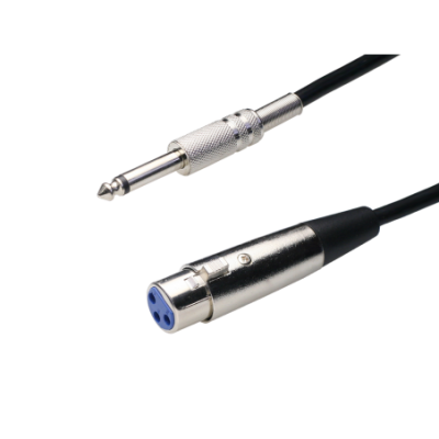 Mod. 1535/5. Conexión canon hembra 3c a jack macho 6.3mm. 5mt