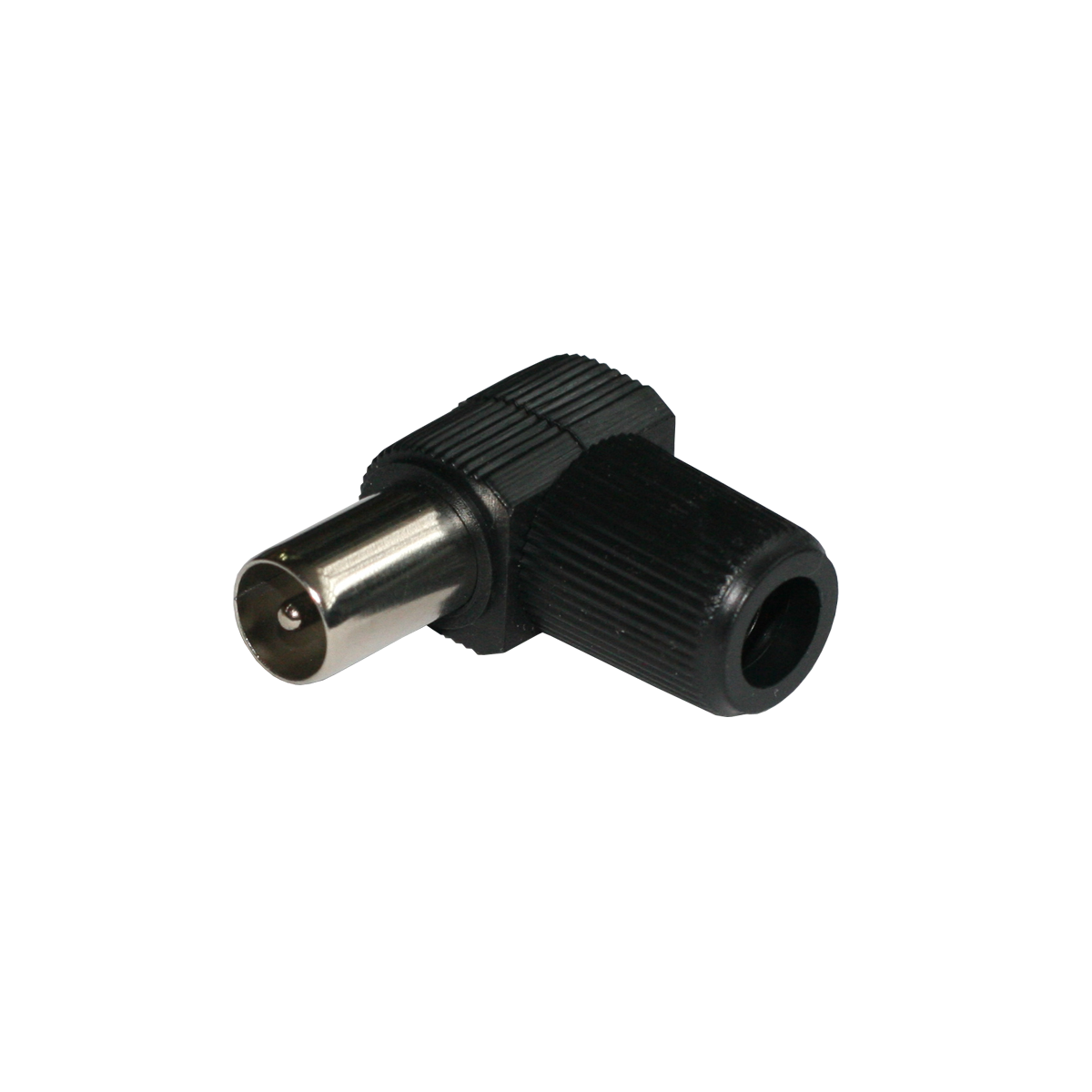 Mod. 126-E/N. Conector antena TV macho acodado