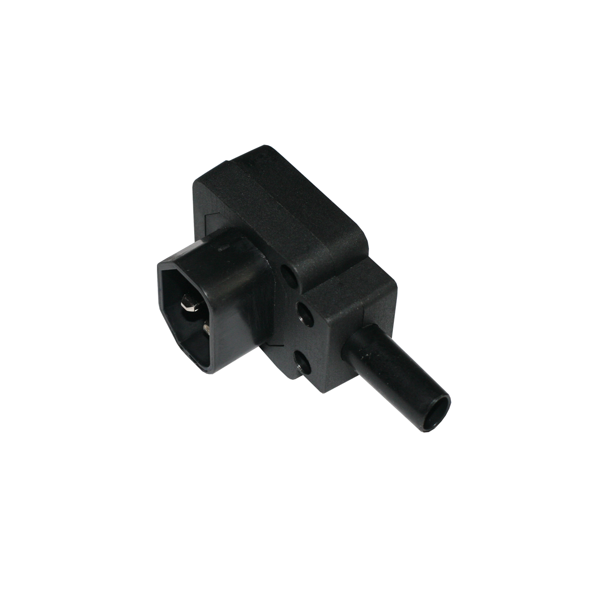 Mod. 417-C. Conector red IEC macho C14 codo