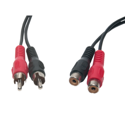 Mod. 1028/2,5. Conexión audio 2 RCA macho a 2 RCA hembra. 2,5m.