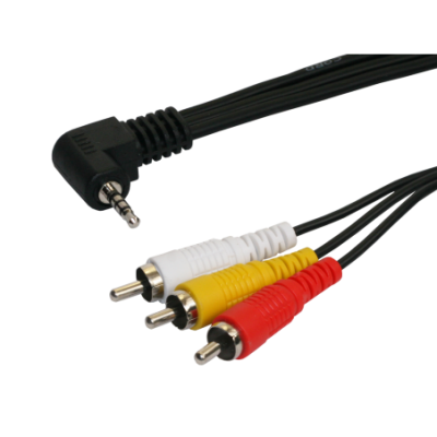Mod. 1033-B. Conexión audio-vídeo jack macho 2.5mm a 3 RCA macho. 1,5m.
